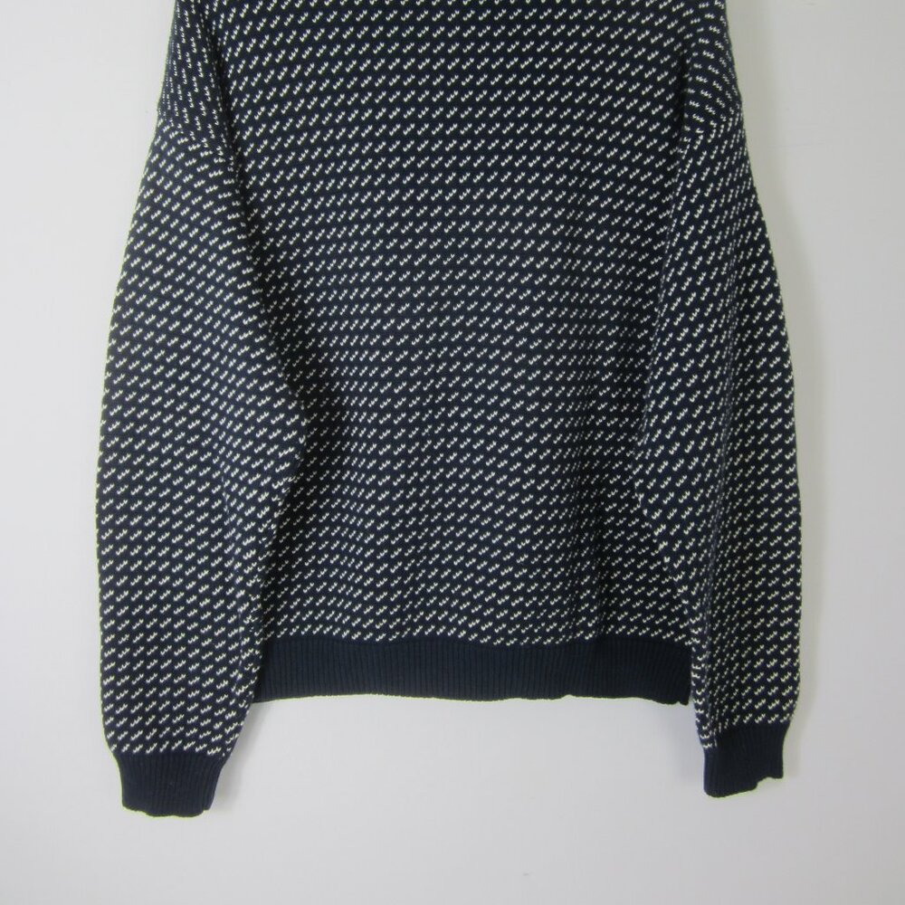Castaway Nantucket Island Men L Navy Blue  Birdseye Sweater 1/4 Zip Pullover - Picture 8 of 8